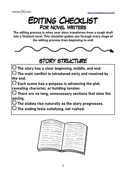 Novel Editing Checklist Preview 1